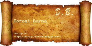 Dorogi Barna névjegykártya