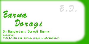 barna dorogi business card